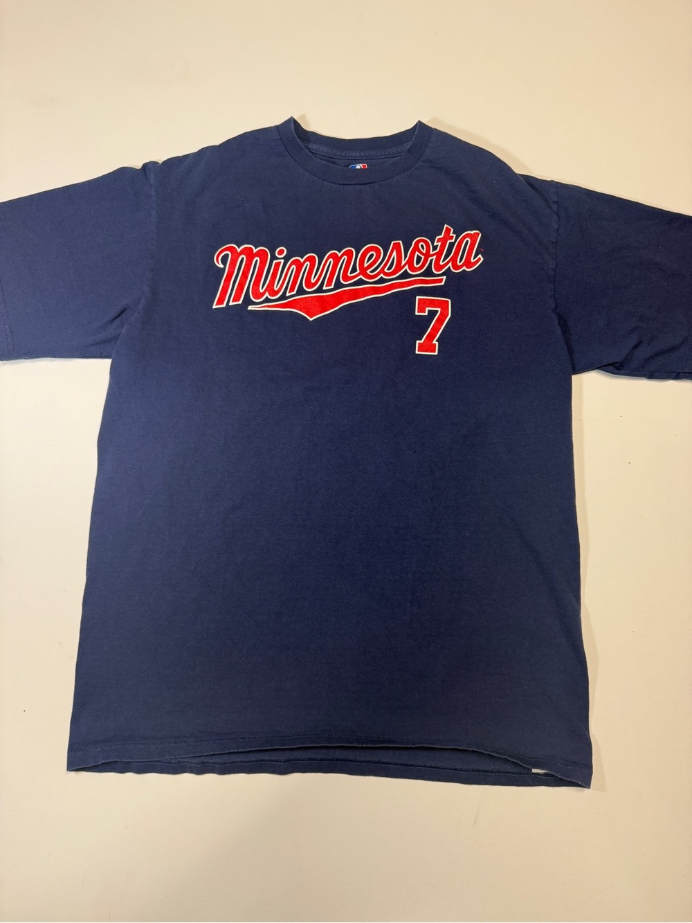 Genuine Merchandise Navy Short-Sleeve Tee with Red Minnesota Script